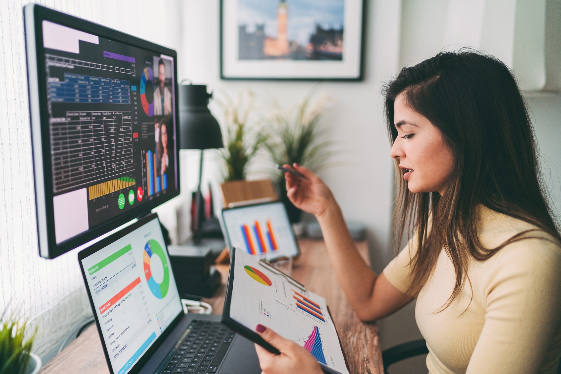 woman working with a PC 